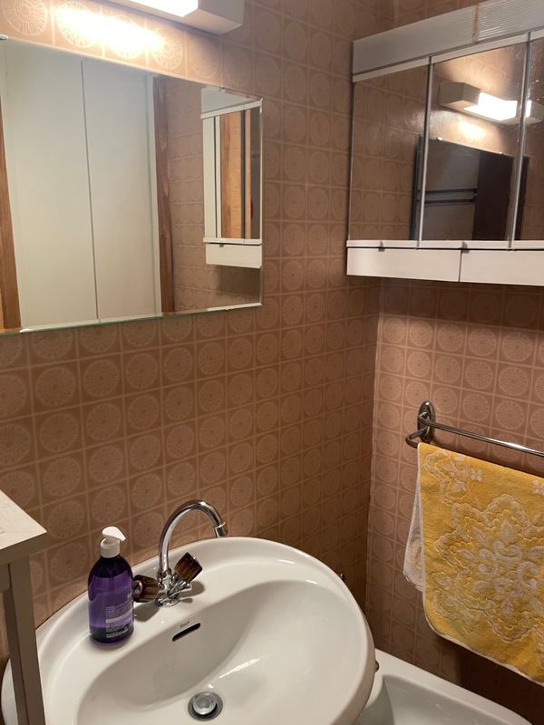 Salle d’eau — lavabo et miroirs